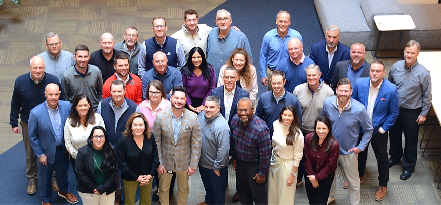 A group photo of the HM Sales team representing a strong connection and highlighting the importance of building relationships